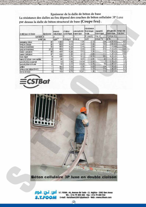 fiche technique beton cellualire STFOOM-34